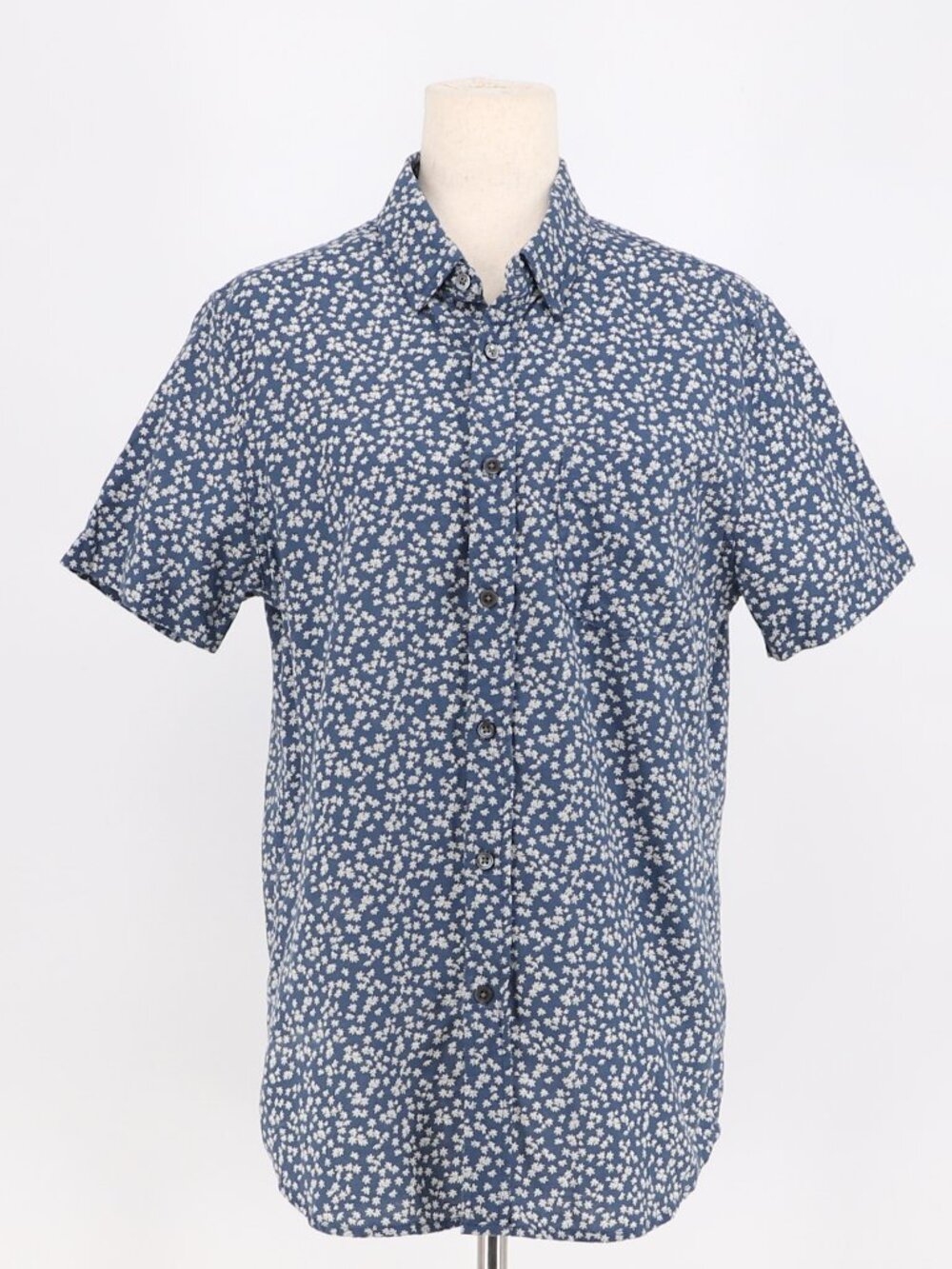 RAILS Men's Fairfax Short Sleeve Cotton Shirt Clover Patch Navy Size M